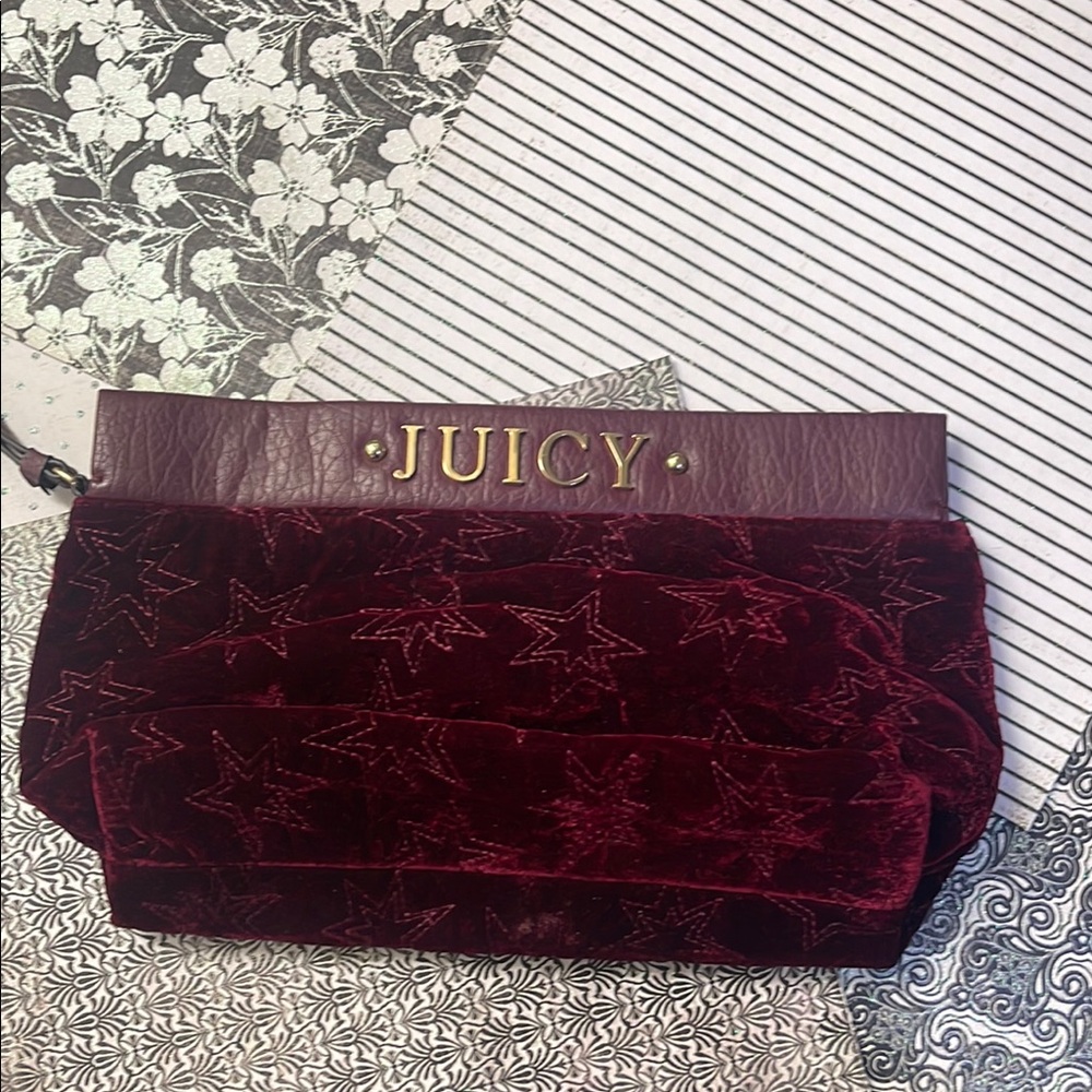 Juicy Couture Red Velvet Star Clutch